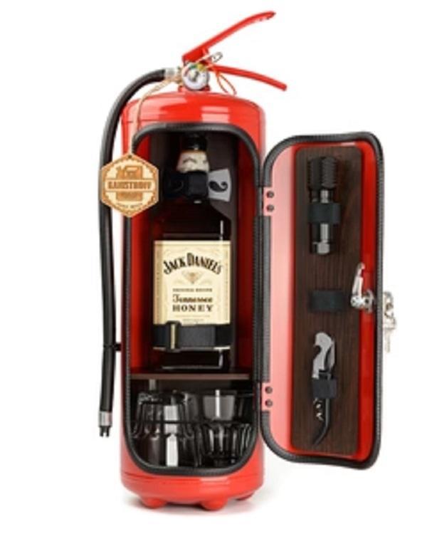 Fire Extinguisher Mini Bar,Novelty Camping Picnic Bar, Creative Fire Extinguisher Shape Wine Bottle Holder, Wine Storage System For Home Furnishings and Decoration