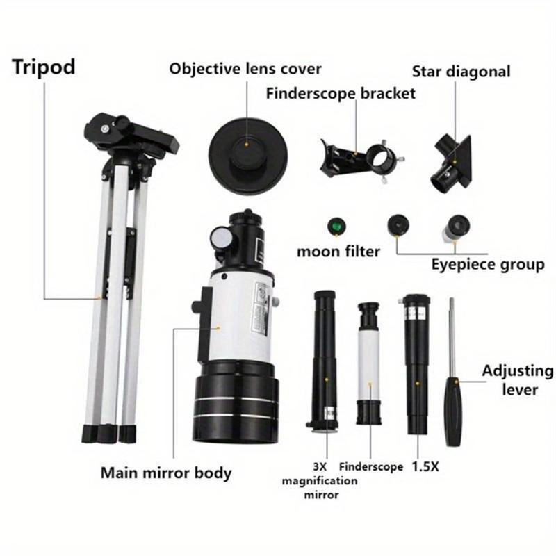 Astronomical Telescope with Finderscope, High Power HD Monocular Telescope, Professional Moon Observation Telescope for Adults & Students, Christmas Gift