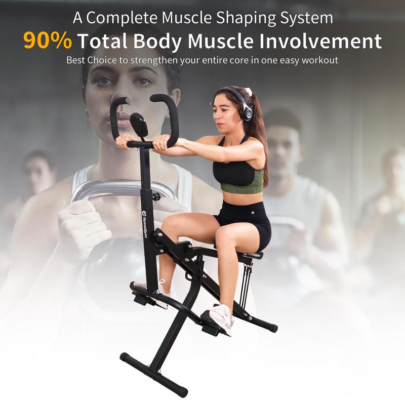 Squat Machine for Home,Squat Ride   Rowing Machine with Adjustable Resistance,Glutes & Leg Home Workout Machine,Supports 220 lbs