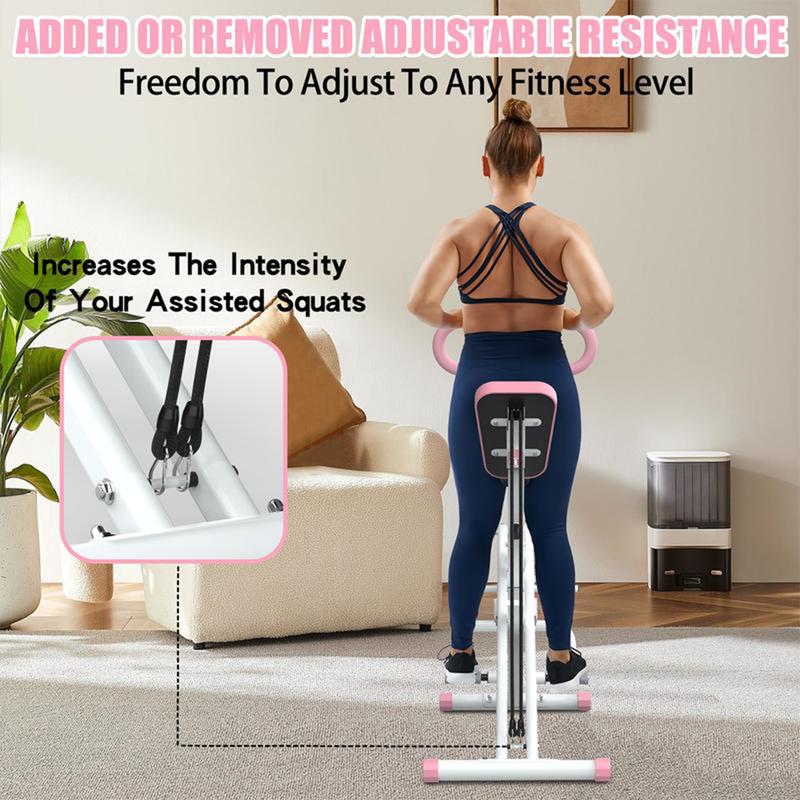 Squat Machine, Ride & RowingMachine for Botty Glutes Butt Thighs,330LBS Foldable,Ab Leg Press Hip Thrust,RodeoCore Exercise Machine