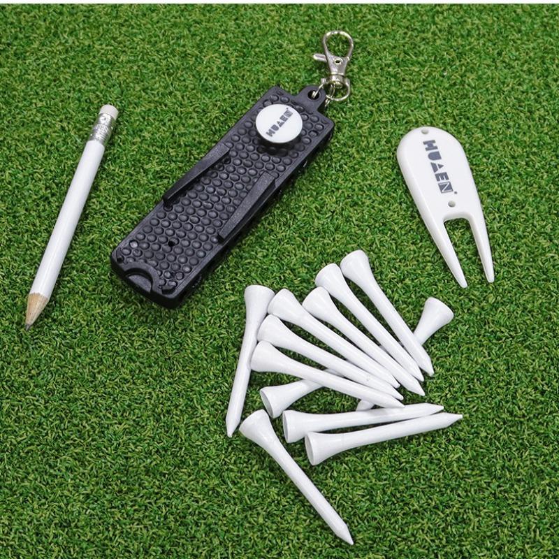 Multifunctional Golf Tool Set & Pencil, 1 Set Golf Tee & Ball Marker & Repair Tool & Golf Tee, Portable Golf Tee Set for Outdoor Sports