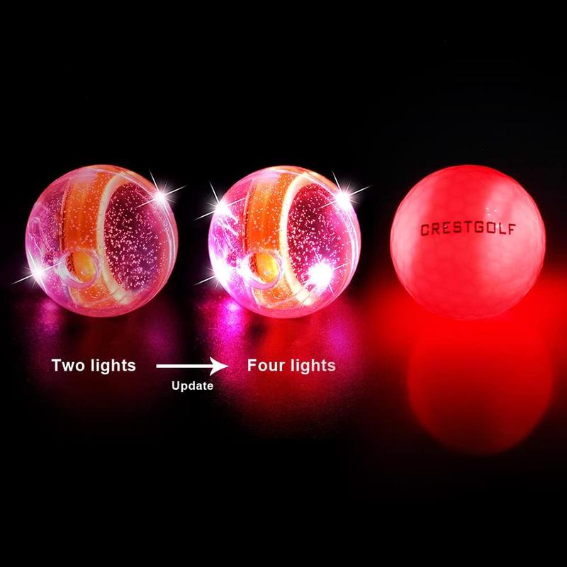 Glow in The Dark Golf Balls  with 4 Lights 12-Minute Reset Timer Super Bright in Dark Light Up LED Golf Balls for Night & Golf Gift for Golfer Christmas (Mixed Color,6pcs)