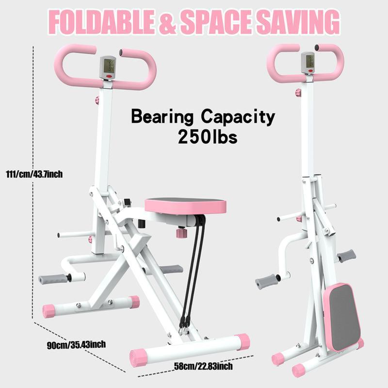 Squat Machine, Ride & RowingMachine for Botty Glutes Butt Thighs,330LBS Foldable,Ab Leg Press Hip Thrust,RodeoCore Exercise Machine