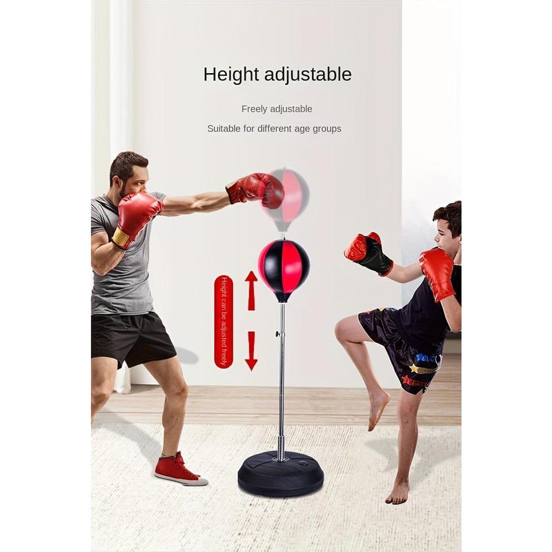 Boxing Punching Ball Set, Adjustable Height Punching Ball Bag Speed Boxing Sports Set Fighting Game With Gloves Strong Spring Withstands Tough Hits For Stress Relief