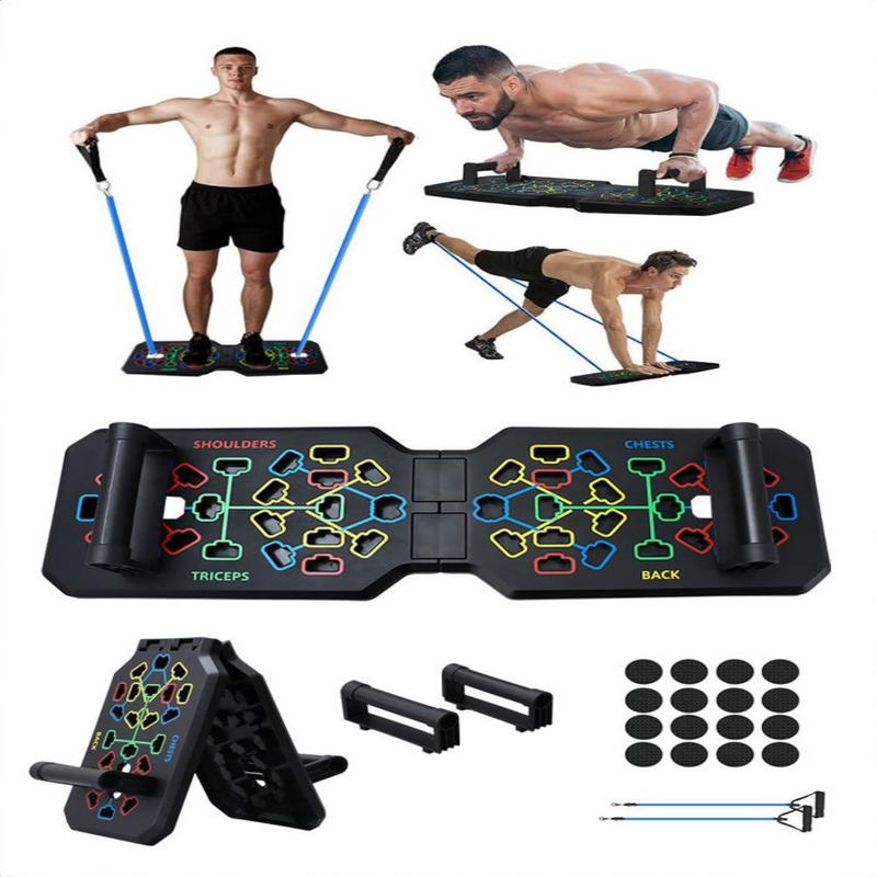 Men's and women's multifunctional foldable portable push up board - suitable for home gyms and strength training