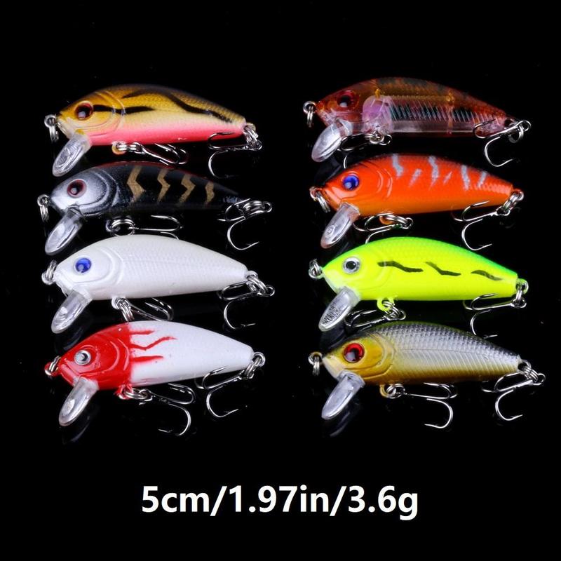 Durable Artificial Fishing Lure, 56pcs set Mixed Color & Shape Fishing Lure with Hook, Durable Mixed Fishing Baits for Outdoor Fishing Christmas Gifts, Fishing Gifts for Men, Christmas Gift