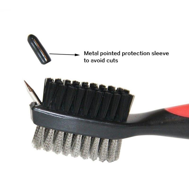 Golf Club Brush Groove Cleaner, Cleaning Brush with Retractable Zip-line and Carabiner, Cleaning Tools for Golf Clubs Spikes