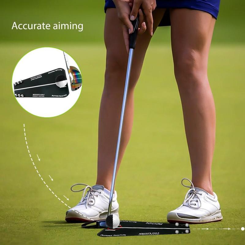 Golf Putting Trainer, 1 Set Golf Training Aid with Golf Ball & Steel Ball, Golf Training Aids for Indoor & Outdoor