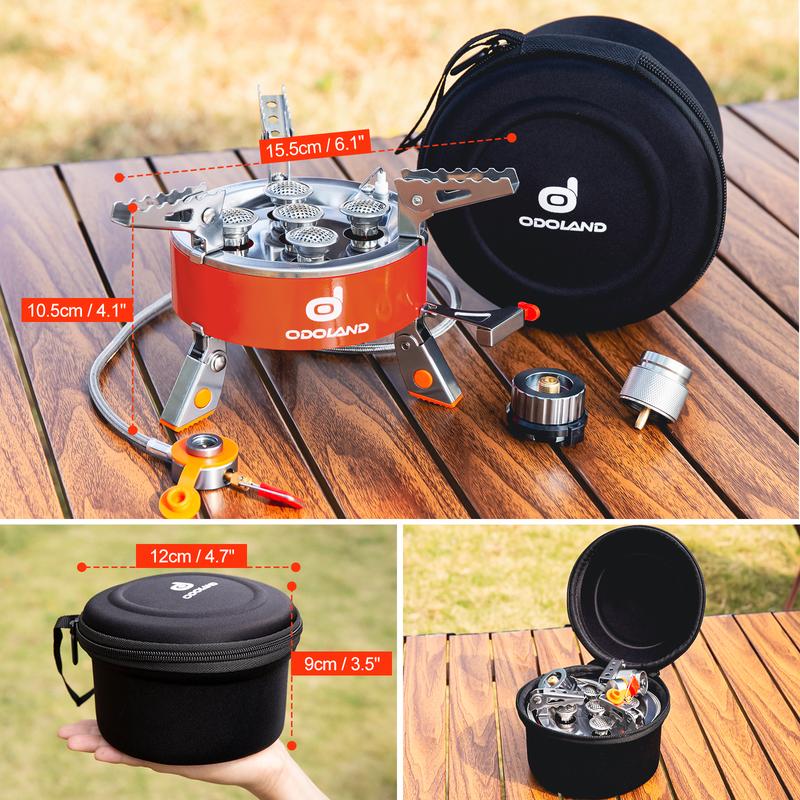 Odoland 9000W Portable Camping Stove Lightweight Camp Stove Collapsible Backpacking Stove with EVA Box for Outdoor Camping Cooking Hiking and Picnic