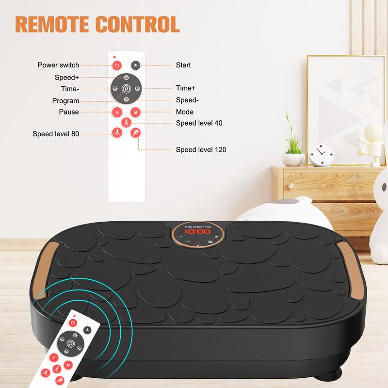 Relife Sports Vibration Plate with 120 Levels Vibration Platform with Resistance Bands Whole Body Vibrating Platform Training Equipment for Home Gym