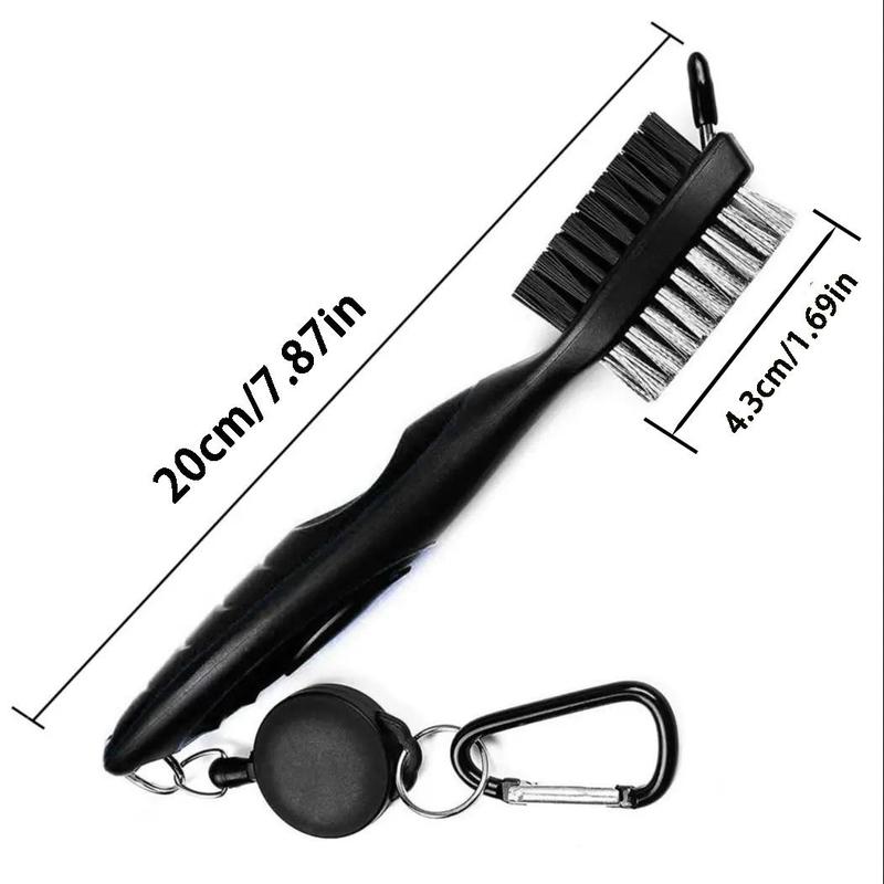 Golf Club Brush Groove Cleaner, Cleaning Brush with Retractable Zip-line and Carabiner, Cleaning Tools for Golf Clubs Spikes