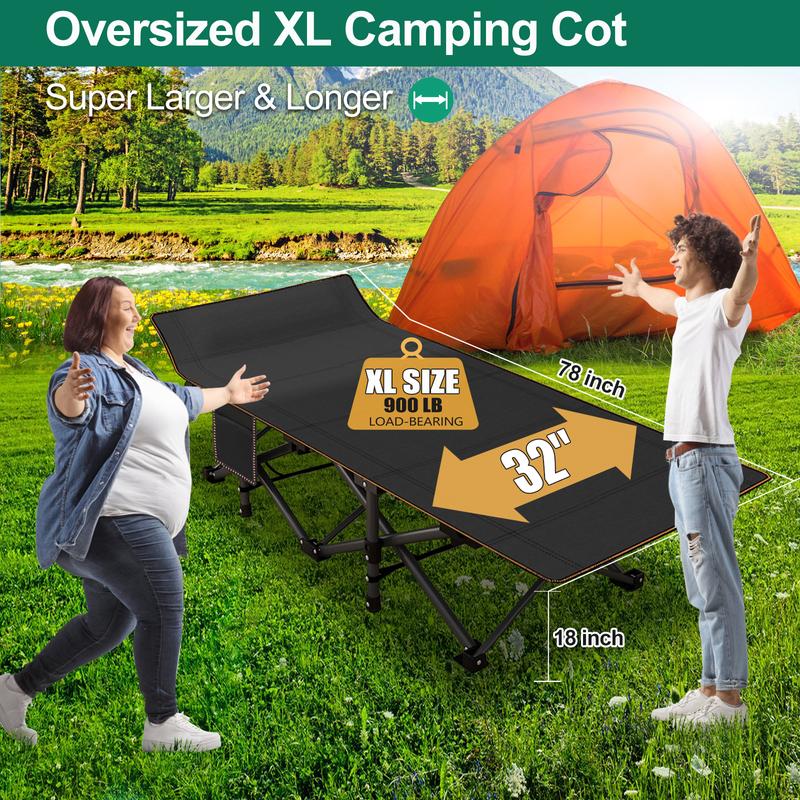 LILYPELLE Oversized XXXL Folding Camping Cot, 78