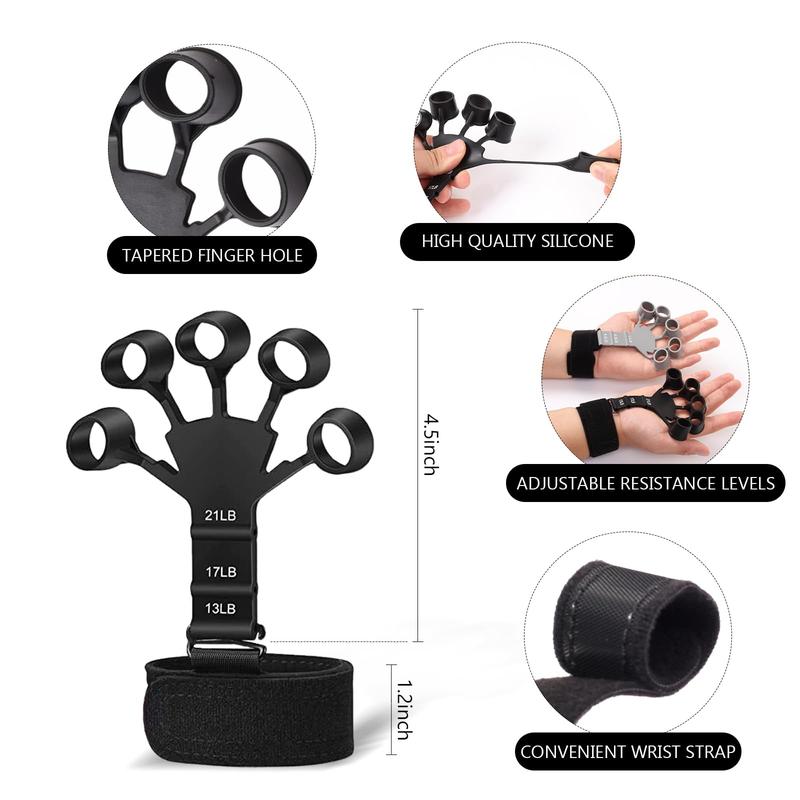 13 PCS Grip Strength Trainer Kit, Hand Gripper Strengthener, Forearm Strengthener, Finger Strengthener, Finger Exerciser, Stress Relief Ball, Forearm Workout Ring for Muscle Building and Injury Recover