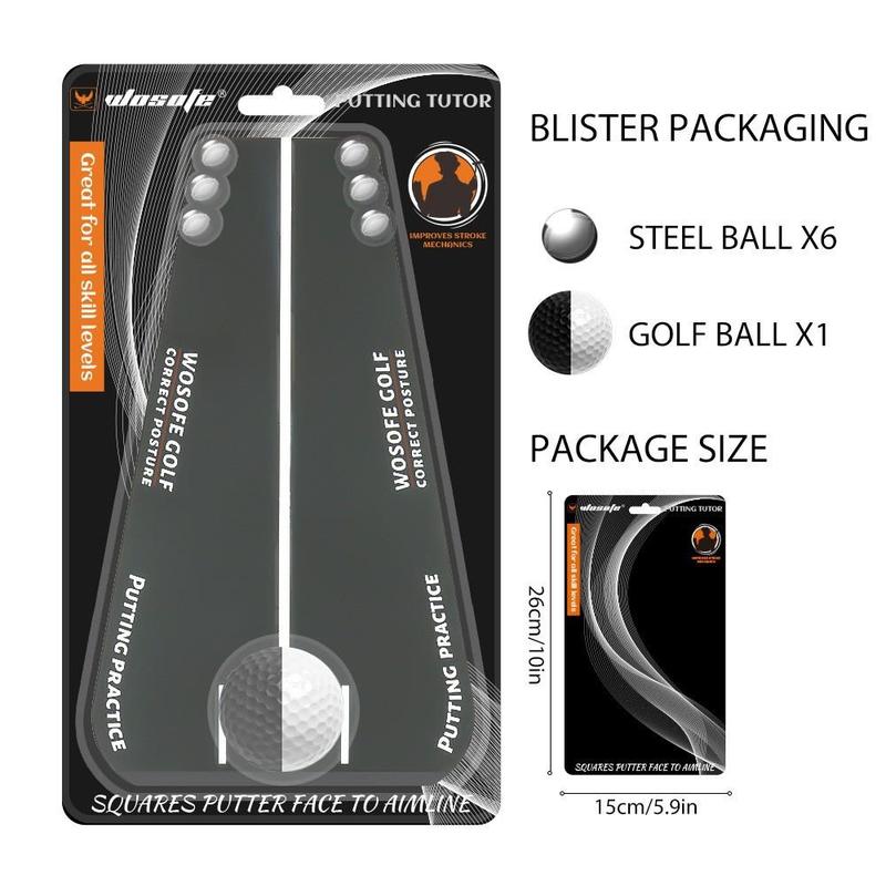 Golf Putting Trainer, 1 Set Golf Training Aid with Golf Ball & Steel Ball, Golf Training Aids for Indoor & Outdoor