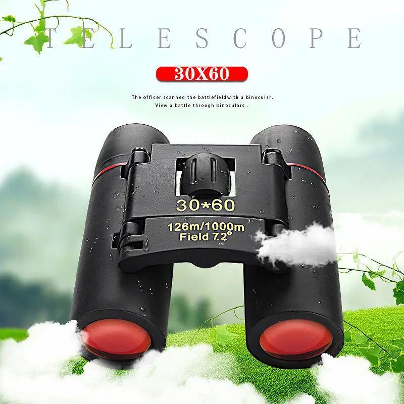 30x60 Day and Night Camping Travel Vision Spotting Scope, Optical Military Folding Binoculars Telescope, Outdoor Camping Hiking Equipment