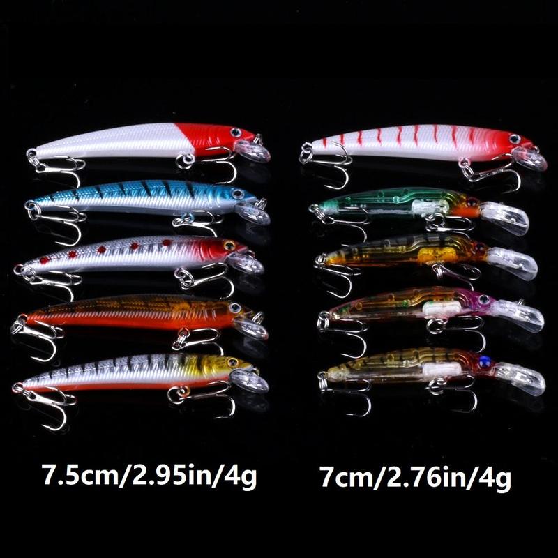 Durable Artificial Fishing Lure, 56pcs set Mixed Color & Shape Fishing Lure with Hook, Durable Mixed Fishing Baits for Outdoor Fishing Christmas Gifts, Fishing Gifts for Men, Christmas Gift