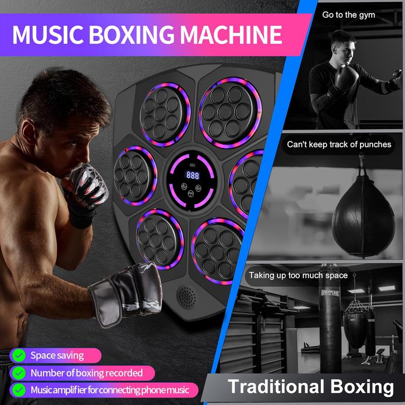 Wall Mounted Intelligent Music Boxing Machine For Adults With Boxing Gloves, Electronic Boxing Target Fitness Striking Equipment