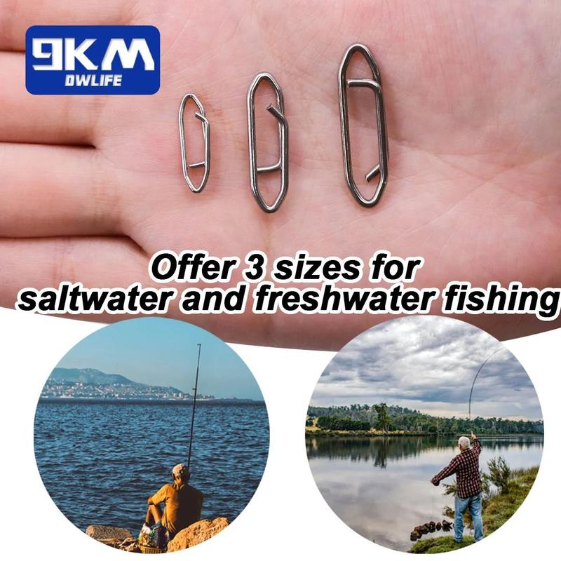 Stainless Steel Fishing Clip, 50pcs set Fishing Quick Clip, Lure Connector, Freshwater Fishing Tackle, Outdoor Fishing Accessories, Fishing Gear