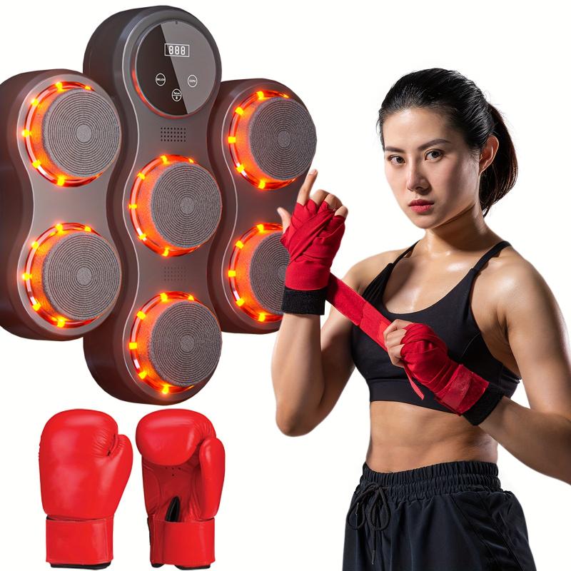 1PC Music Boxing Target, Smart Wall-mounted Exercise Wireless Boxing Target, Home, Indoor And Gym Boxing Game Consoles Are Complimentary Boxing Gloves USB Charger Mounted On The Bac