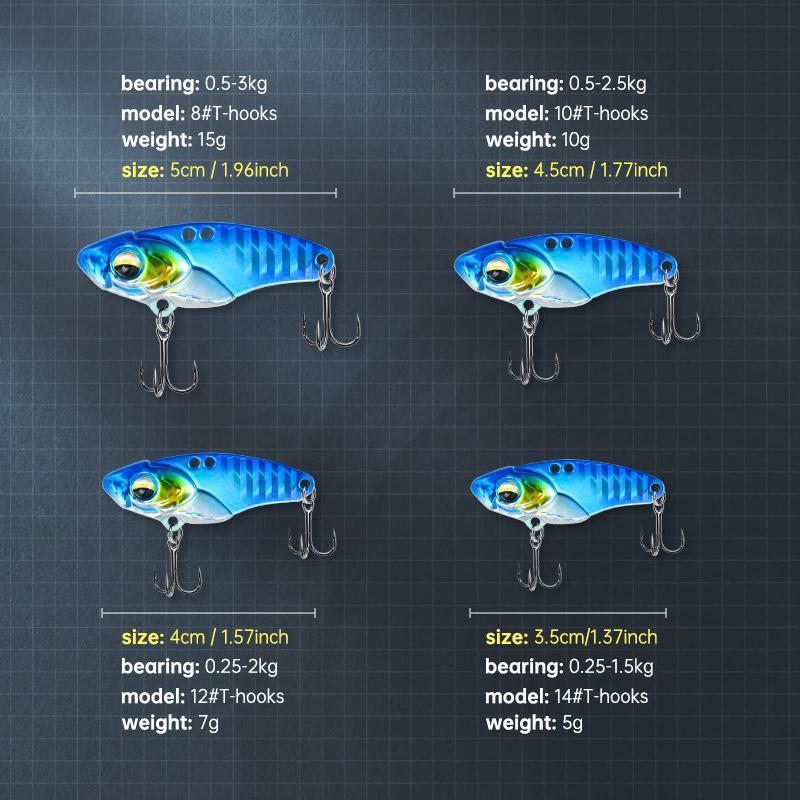 Long Cast Vibbing Fishing Lure (3pcs), Artificial Fishing Bait With Hook, Fishing Accessories For Outdoor Fishing