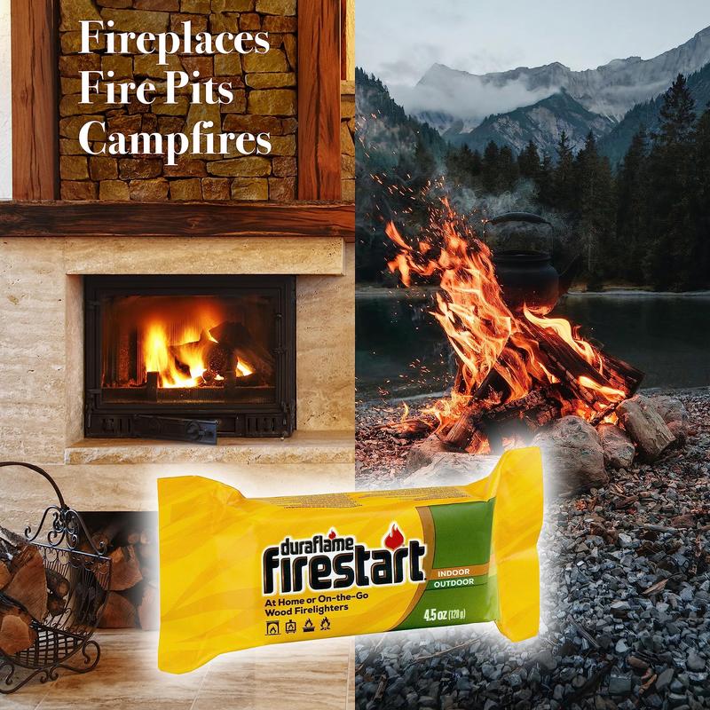 Fire Starter for Indoor and Outdoor Use - Quick Ignition Fire Logs for BBQ, Fireplace, Fire Pit and Campfires (24 Pack) - Fire Starters for Campfires with 1 Bonus Fire Color Changing Packet