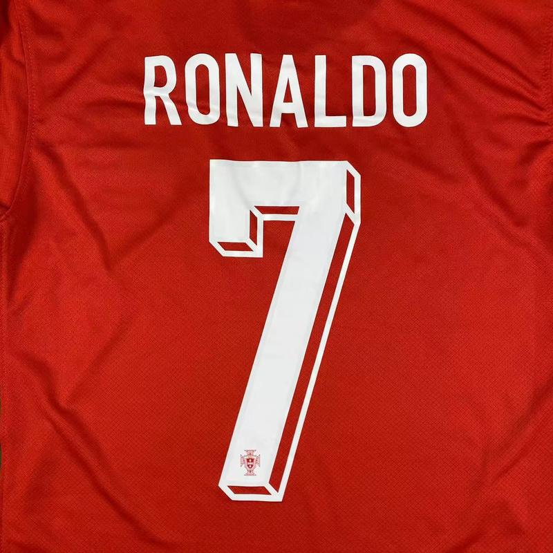 Portugal Home Shirt No.7 Cristiano Ronaldo Red Breathable Soccer Jersey UEFA Euro 2024