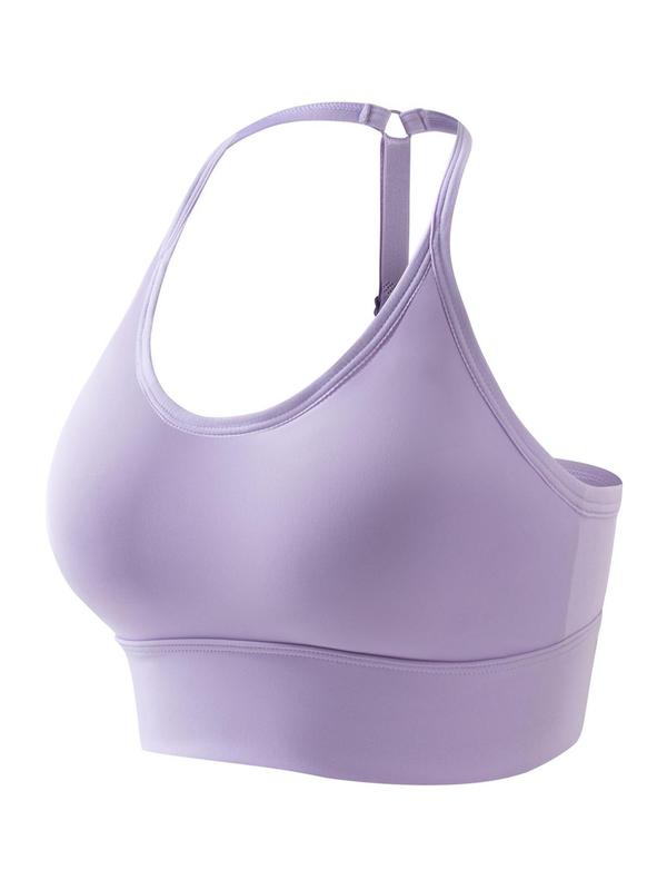 Women's Solid Adjustable Strap Halter Push Up Bra, Breathable Comfortable Detachable Chest Pad Wireless Sports Bra, Women's Lingerie for All Seasons, Please Purchase A Size Up