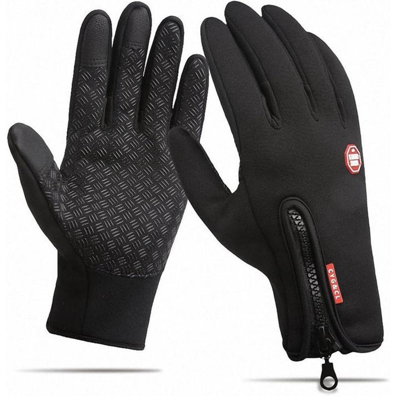 Outdoor Winter Touchscreen Warm Gloves, Water Resistant Windproof Anti-Slip Sports Gloves for Cycling Driving Running Hiking Climbing Skiing Sports, Adjustable Size for Men&Women