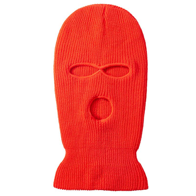 Candy Color Balaclava Funny Hat 3-Hole Ski Mask Knitted Hat Winter Warm Outdoor Cycling Windproof Mask