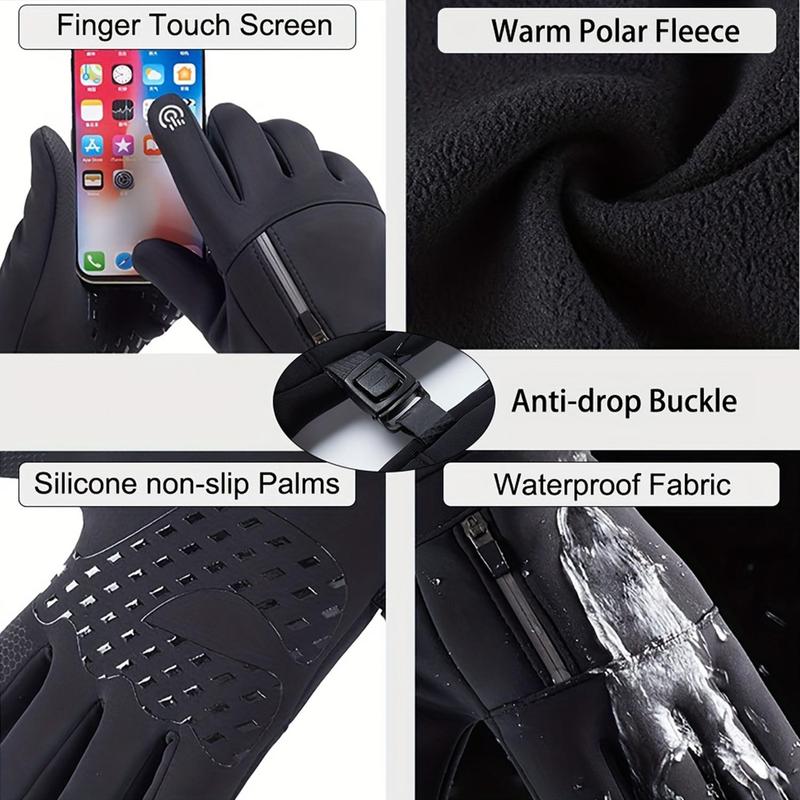 Winter Outdoor Gloves, 1 Pair Touch Screen Non-slip Waterproof Windproof Gloves for Cycling, Skiing, Hiking, Sports, Outdoor Sports Accessories