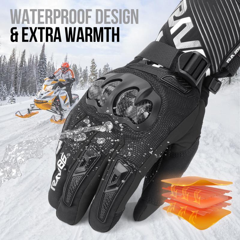 New Men and Women Motorcycle Gloves Full Knuckle Finger Touchscreen Mountain Dirt Bike Protection Motorbike Gloves for Powersports BMX ATV MTB Driving Motocross Cycling Gloves (Black)