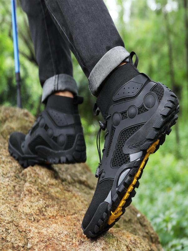 Men's Lace Up Breathable Hiking Shoes, Casual Comfortable Sports Shoes for Outdoor Activities, Male All-match Walking Outdoor Shoes for Daily Wear