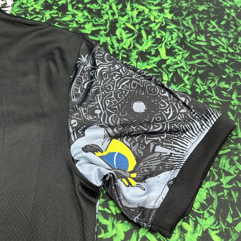 Nike 2425 Brazil Black Short Sleeve Special Edition Redeemer Five Star Soccer Jersey