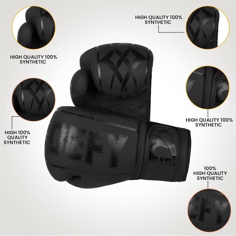 DEFY Boxing Gloves for Men & Women - Premium Quality Synthetic Leather Boxing Gloves for Training - Perfect for Punching Heavy Bags, Sparring, & Fighting Gloves - Available in Different Colors & Sizes