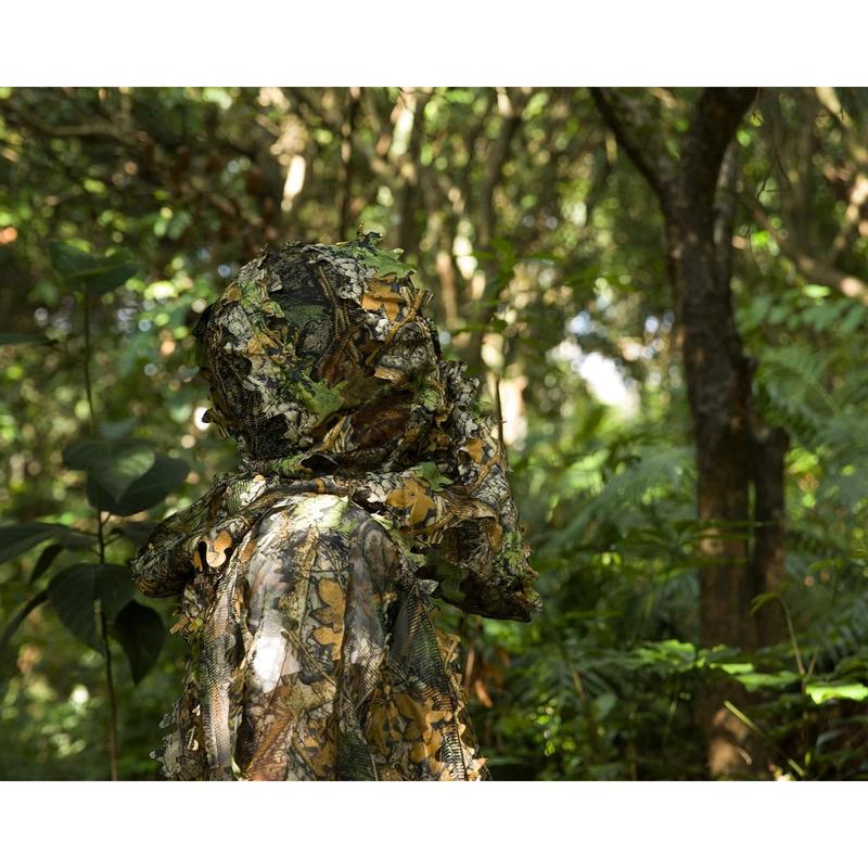 Ginsco Ghillie Suit Full Face Mask Gloves Set, Ghillie Suit for Men, 3D Leafy Camo Suit for Outdoor Hunting Photography