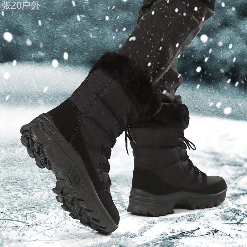 Men's Winter Snow Boots - Waterproof, Non-Slip, High-Top with Fleece Lining for Warmth and Comfort, Perfect for Hiking & Outdoor Activities