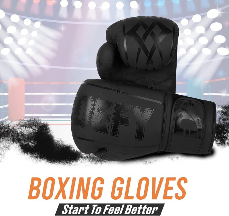 DEFY Boxing Gloves for Men & Women - Premium Quality Synthetic Leather Boxing Gloves for Training - Perfect for Punching Heavy Bags, Sparring, & Fighting Gloves - Available in Different Colors & Sizes