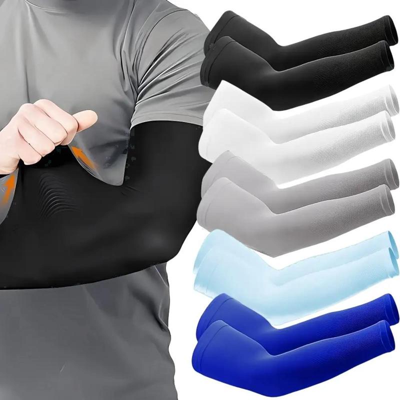 Ice Silk Arm Sleeves, 5 Pairs Sun-resistant Cooling Arm Sleeves, Sports Arm Sleeves for Outdoor Sports, Fishing, Golf, Gym Accessories, Home Gym Equipment