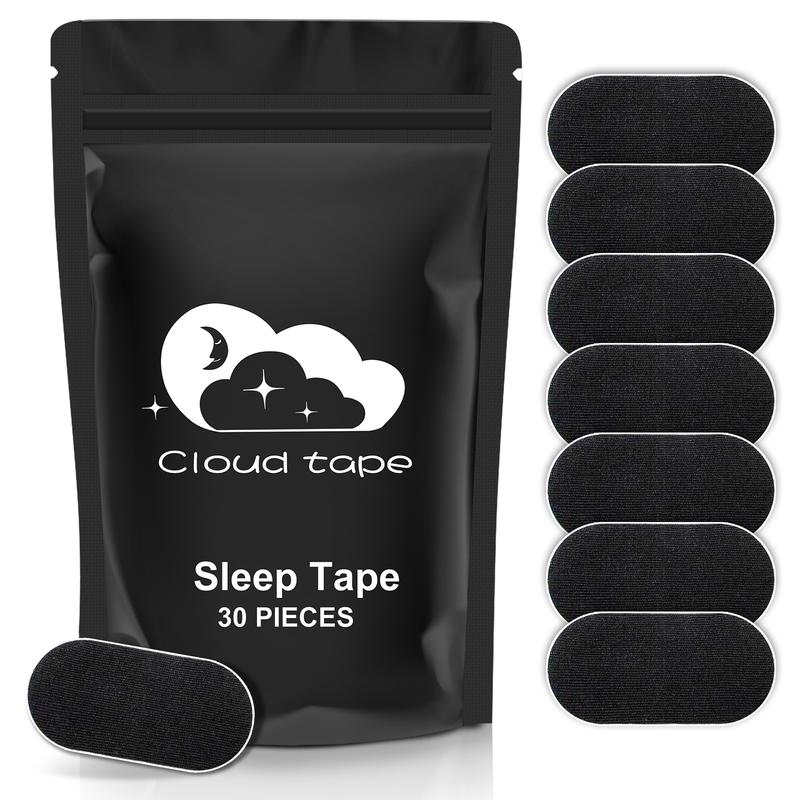 Mouth Tape (30 Strips) for Snore Prevention,  Black Soft Grade Fabric, Strong Hypoallergenic Adhesive, sports accessories Skincare Soft