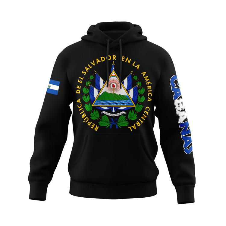 El Salvador States Design Black Hoodie