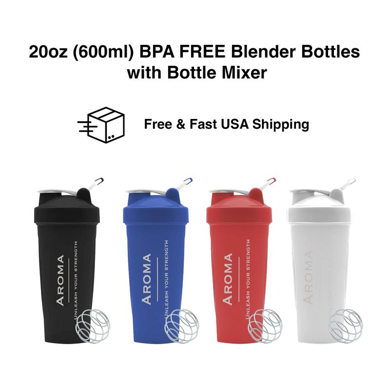 Protein Shaker Bottle with Blender Ball Gym Free BPA FREE 20z   600ml