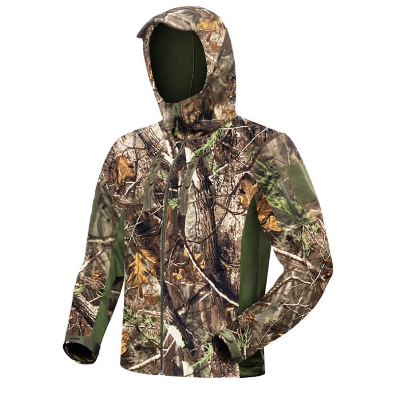 outdoor gifts for men New camouflage men's hunting suit, quiet and warm hunting jacket and pants, waterproof hunting set, suitable for deer, duck, bow and arrow hunting