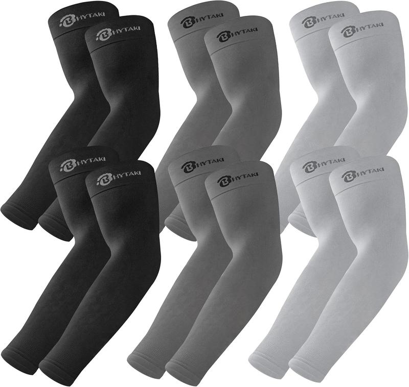 UPF 50 Sports Cooling Arm Compression Sleeves for Men Women Teenager - Pack of 6 Pairs