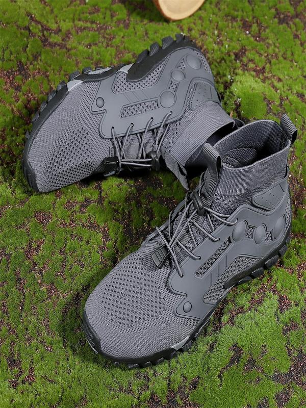 Men's Lace Up Breathable Hiking Shoes, Casual Comfortable Sports Shoes for Outdoor Activities, Male All-match Walking Outdoor Shoes for Daily Wear