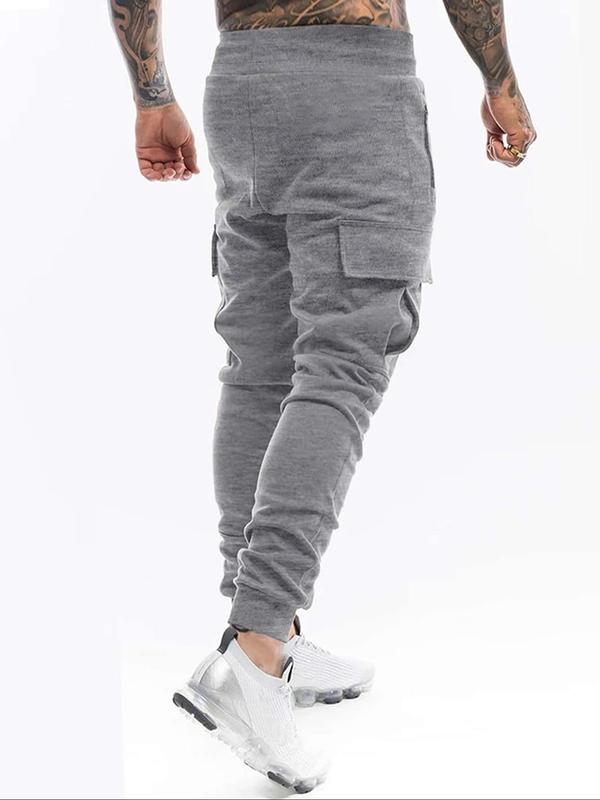 Men's Graphic Drawstring Waist Sweatpants,  Cuffed Joggers, Fall Outfits, Casual Pocket Jogger Pants for Daily Wear, Pants for Men, Knitting Bottoms for Fall, Fall Outfits, Fallfreshness, Fall Clothes 2024