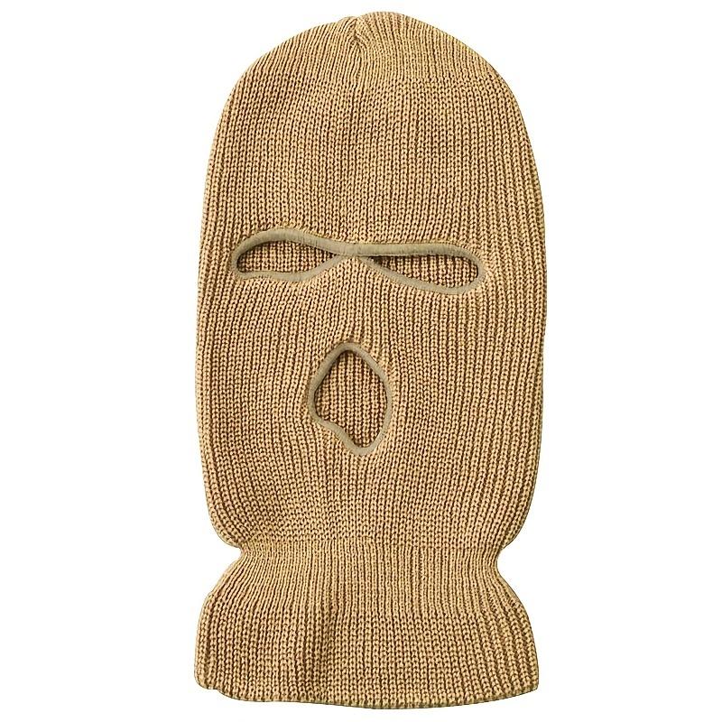 Candy Color Balaclava Funny Hat 3-Hole Ski Mask Knitted Hat Winter Warm Outdoor Cycling Windproof Mask