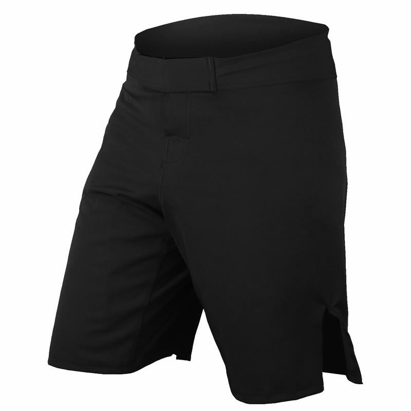 ROAR-INT Black MMA Shorts for Grappling, Jiu-Jitsu Training, Running & Work Out - Stretch Micro-Fiber Fabric