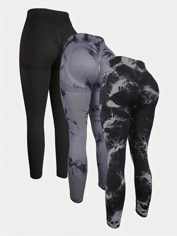 Women's Tie Dye Print High Waist Sports Leggings, Seamless Skinny Pants, Yoga Pants, Gym Leggings, Summer Bottoms, Ladies Sportswear for Indoor Outdoor