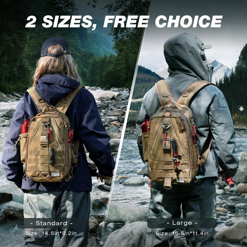 Ghosthorn Fishing Backpack Tackle Sling Bag - Fishing Backpack with Rod Holder - Tackle Box Fly Fishing Gifts for Men Women Ghosthorn