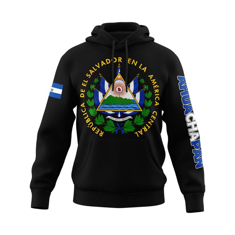 El Salvador States Design Black Hoodie